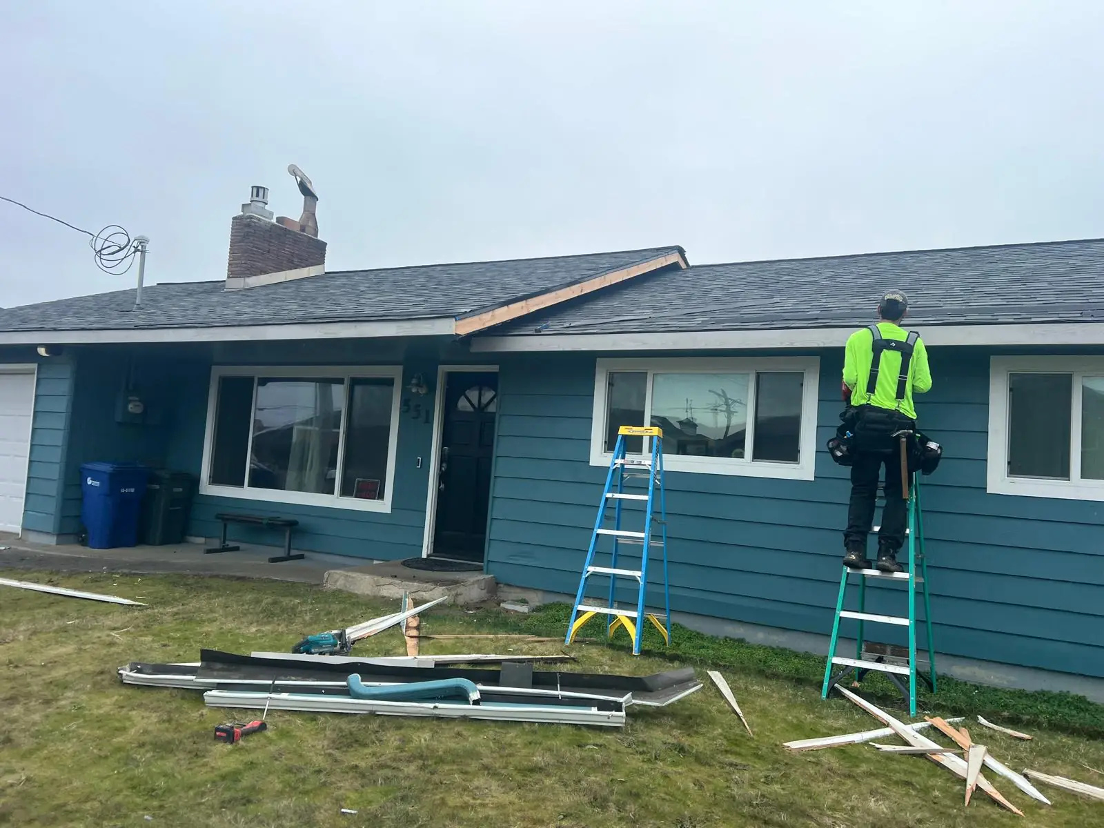 Rebuilt fascia and trim detail