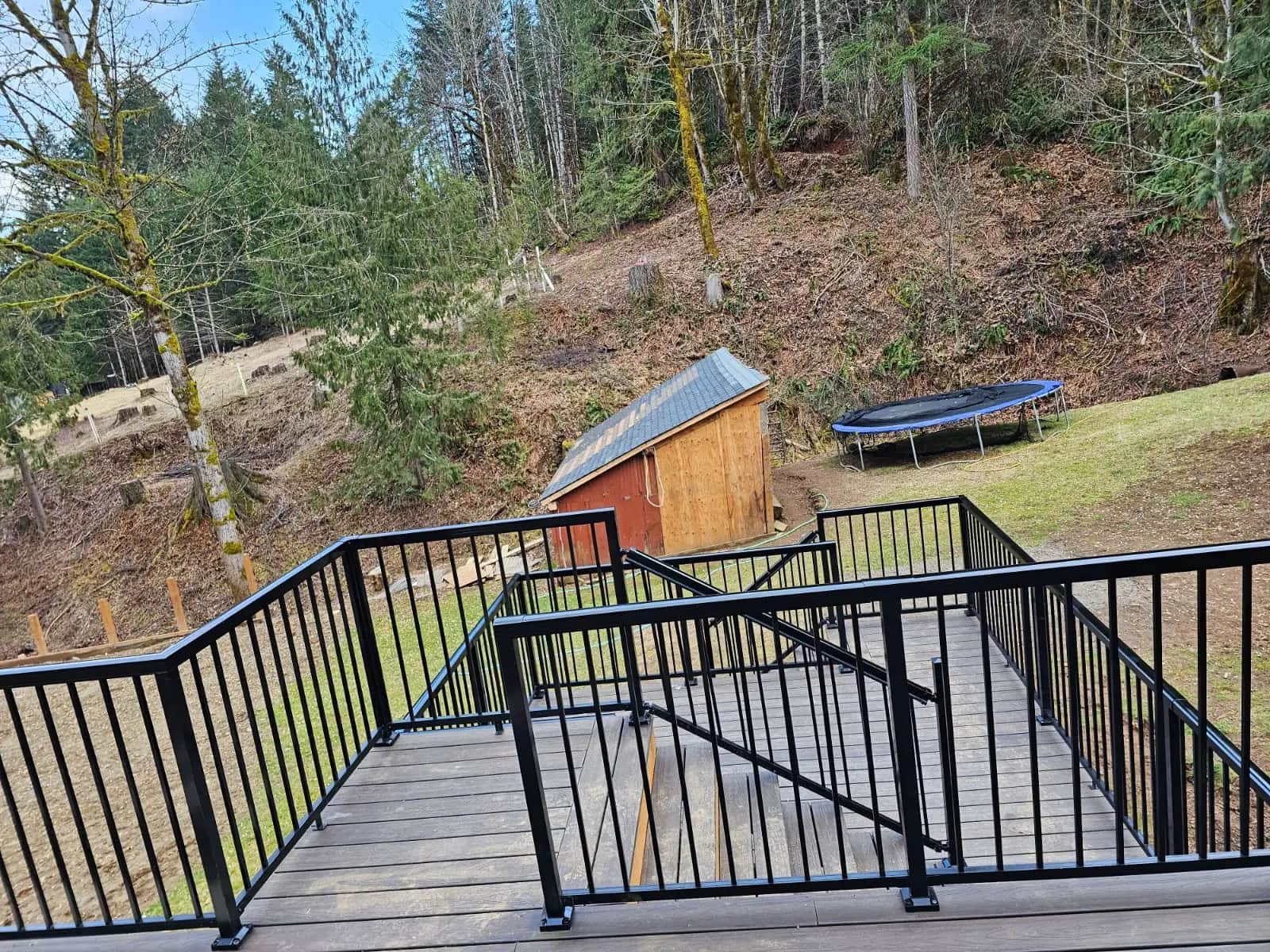 Composite deck railing installed